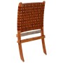 Klappstuhl mit gekreuzten Streifen Echtleder braun von vidaXL, Klapphocker und Stühle - Ref: Foro24-246365, Preis: 180,99 €, ...