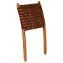 Folding chair with brown genuine leather cross stripes by vidaXL, Folding stools and chairs - Ref: Foro24-246365, Price: 178,...