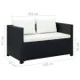 3-teiliges Gartenmöbel-Set und schwarze synthetische Rattankissen von vidaXL, Gartensets - Ref: Foro24-43913, Preis: 334,73 €...