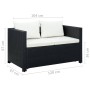 3-teiliges Gartenmöbel-Set und schwarze synthetische Rattankissen von vidaXL, Gartensets - Ref: Foro24-43913, Preis: 339,97 €...