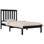 Estructura de cama individual pequeña sin colchón madera negro