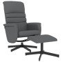 Sillón reclinable con reposapiés cuero sintético gris de vidaXL, Sillones - Ref: Foro24-356709, Precio: 140,18 €, Descuento: %