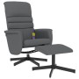 Sillón de masaje reclinable con reposapiés cuero sintético gris de vidaXL, Sillones - Ref: Foro24-356716, Precio: 128,66 €, D...