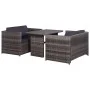 3-piece garden table and chairs set with gray synthetic rattan cushions by vidaXL, Garden sets - Ref: Foro24-43915, Price: 33...