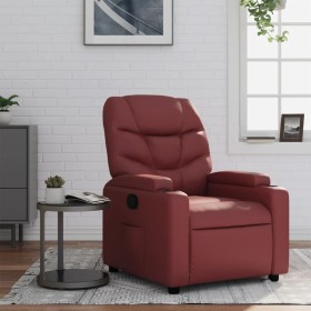 Sillón reclinable de cuero sintético rojo tinto de vidaXL, Sillones - Ref: Foro24-372469, Precio: 234,45 €, Descuento: %