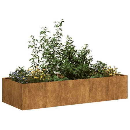 Jardinera oxidada 200x80x40 cm acero corten
