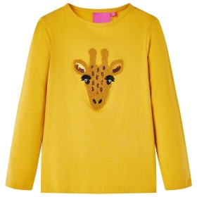 Langarm-T-Shirt für Kinder dunkel ocker 116 von vidaXL, Kinder-T-Shirts - Ref: Foro24-13481, Preis: 8,66 €, Rabatt: %