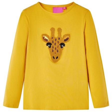 Langarm-T-Shirt für Kinder dunkel ocker 116 von vidaXL, Kinder-T-Shirts - Ref: Foro24-13481, Preis: 8,66 €, Rabatt: %