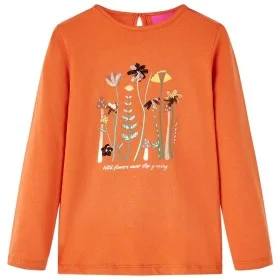 Hellbraunes orangefarbenes Langarm-T-Shirt für Kinder 116 von vidaXL, Kinder-T-Shirts - Ref: Foro24-13616, Preis: 8,98 €, Rab...