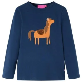 Marineblaues Langarm-T-Shirt für Kinder 116 von vidaXL, Kinder-T-Shirts - Ref: Foro24-13621, Preis: 8,85 €, Rabatt: %