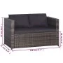 3-piece garden table and chairs set with gray synthetic rattan cushions by vidaXL, Garden sets - Ref: Foro24-43915, Price: 33...