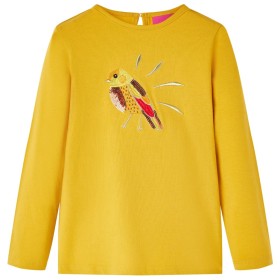 Langarm-Kinder-T-Shirt dunkel ocker 128 von vidaXL, Kinder-T-Shirts - Ref: Foro24-13637, Preis: 8,66 €, Rabatt: %