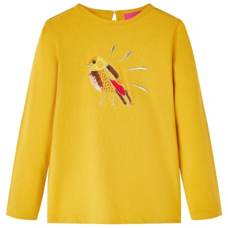 Langarm-Kinder-T-Shirt dunkel ocker 128 von vidaXL, Kinder-T-Shirts - Ref: Foro24-13637, Preis: 8,66 €, Rabatt: %