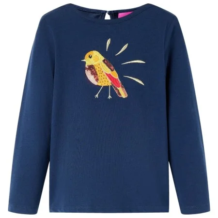 Kinder Langarmshirt in Marineblau, Größe 128. von vidaXL, Kinder-T-Shirts - Ref: Foro24-13642, Preis: 8,59 €, Rabatt: %