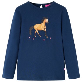 Marineblaues Langarm-T-Shirt für Kinder 104 von vidaXL, Kinder-T-Shirts - Ref: Foro24-14030, Preis: 9,08 €, Rabatt: %