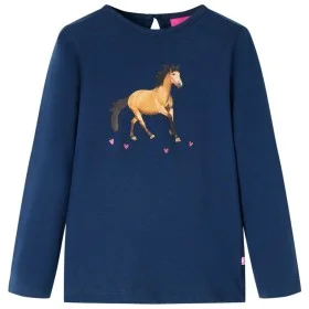Navy blue long-sleeve children's t-shirt size 104 by vidaXL, Kids T-shirts - Ref: Foro24-14030, Price: 8,98 €, Discount: %
