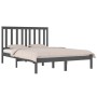 Estructura de cama de madera maciza de pino gris 200x200 cm