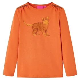 Hellbraunes orangefarbenes Langarm-Kinder-T-Shirt 128 von vidaXL, Kinder-T-Shirts - Ref: Foro24-14212, Preis: 8,92 €, Rabatt: %