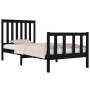 Estructura de cama individual pequeña sin colchón madera negro