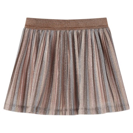 Falda plisada infantil con purpurina marrón y rosa 116 de vidaXL, Pantalones de niños - Ref: Foro24-14556, Precio: 13,10 €