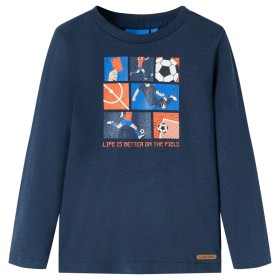 Camiseta infantil de manga larga azul marino mélange 92 de vidaXL, Camisetas para niños - Ref: Foro24-12699, Precio: 8,39 €, ...