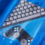 Camiseta infantil de manga larga azul cobalto 140