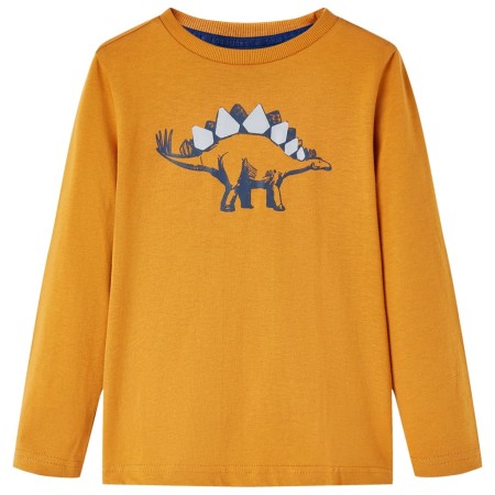 Dunkelockerfarbenes, langärmliges Kinder-T-Shirt 140 von vidaXL, Kinder-T-Shirts - Ref: Foro24-12858, Preis: 8,39 €, Rabatt: %