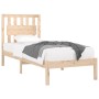 Estructura de cama individual sin colchón madera maciza
