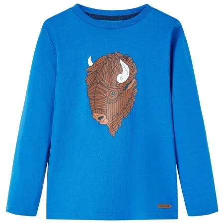 Langarm-Kinder-T-Shirt Kobaltblau 140 von vidaXL, Kinder-T-Shirts - Ref: Foro24-13008, Preis: 8,30 €, Rabatt: %