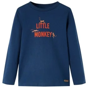 Langärmeliges marineblaues Kinder-T-Shirt 92 von vidaXL, Kinder-T-Shirts - Ref: Foro24-13034, Preis: 8,30 €, Rabatt: %