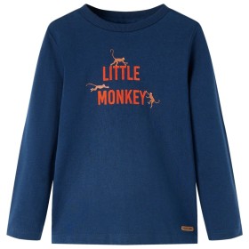 Langärmeliges marineblaues Kinder-T-Shirt 92 von vidaXL, Kinder-T-Shirts - Ref: Foro24-13034, Preis: 8,39 €, Rabatt: %