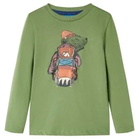 Helles Khaki Langarm-T-Shirt für Kinder 128 von vidaXL, Kinder-T-Shirts - Ref: Foro24-12762, Preis: 8,52 €, Rabatt: %