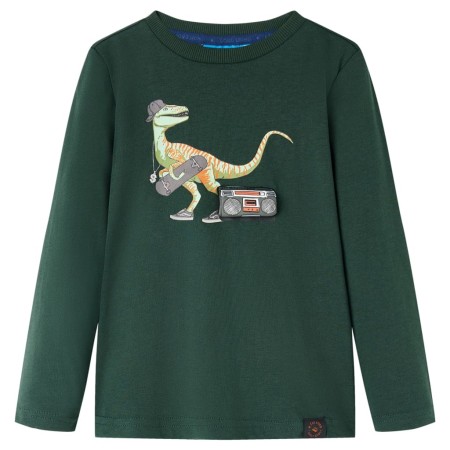 Dunkelgrünes langärmeliges Kinder-T-Shirt 92 von vidaXL, Kinder-T-Shirts - Ref: Foro24-12839, Preis: 8,54 €, Rabatt: %