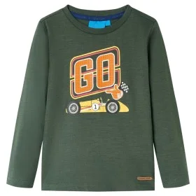 Dunkelgrünes Langarm-T-Shirt für Kinder 92 von vidaXL, Kinder-T-Shirts - Ref: Foro24-13069, Preis: 8,30 €, Rabatt: %