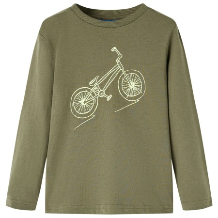 Khakifarbenes Langarm-T-Shirt für Kinder 92 von vidaXL, Kinder-T-Shirts - Ref: Foro24-13434, Preis: 7,93 €, Rabatt: %
