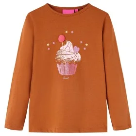 Langärmeliges Cognac Kinder-T-Shirt 140 von vidaXL, Kinder-T-Shirts - Ref: Foro24-14053, Preis: 11,79 €, Rabatt: %