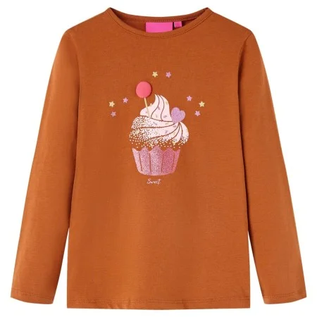 Langärmeliges Cognac Kinder-T-Shirt 140 von vidaXL, Kinder-T-Shirts - Ref: Foro24-14053, Preis: 11,79 €, Rabatt: %