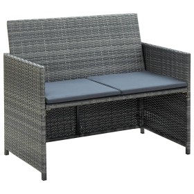 2-seater garden sofa with gray synthetic rattan cushions by vidaXL, Outdoor sofas - Ref: Foro24-43912, Price: 129,55 €, Disco...