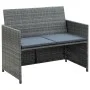 2-seater garden sofa with gray synthetic rattan cushions by vidaXL, Outdoor sofas - Ref: Foro24-43912, Price: 128,15 €, Disco...