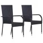 Stapelbare Gartenstühle 2 Einheiten synthetisches Rattan schwarz von vidaXL, Gartenstühle - Ref: Foro24-44238, Preis: 112,57 ...