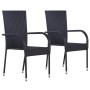 Stapelbare Gartenstühle 2 Einheiten synthetisches Rattan schwarz von vidaXL, Gartenstühle - Ref: Foro24-44238, Preis: 98,52 €...
