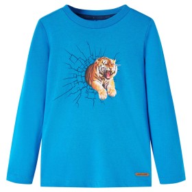 Langarm-Kinder-T-Shirt Kobaltblau 104 von vidaXL, Kinder-T-Shirts - Ref: Foro24-13305, Preis: 8,74 €, Rabatt: %
