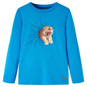 Camiseta de niños de manga larga estampado de tigr