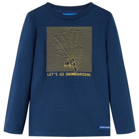 Langärmeliges marineblaues Kinder-T-Shirt 92 von vidaXL, Kinder-T-Shirts - Ref: Foro24-13104, Preis: 8,39 €, Rabatt: %