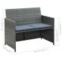 2-seater garden sofa with gray synthetic rattan cushions by vidaXL, Outdoor sofas - Ref: Foro24-43912, Price: 128,15 €, Disco...