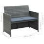 2-Sitzer-Gartensofa mit Kissen aus synthetischem Rattan, grau von vidaXL, Outdoor-Sofas - Ref: Foro24-43912, Preis: 129,55 €,...