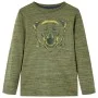 Langärmeliges Kinder-T-Shirt in Khaki Melange 92 von vidaXL, Kinder-T-Shirts - Ref: Foro24-13159, Preis: 8,45 €, Rabatt: %