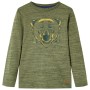 Langärmeliges Kinder-T-Shirt in Khaki Melange 92 von vidaXL, Kinder-T-Shirts - Ref: Foro24-13159, Preis: 8,54 €, Rabatt: %