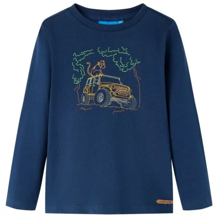 Marineblaues Langarm-T-Shirt für Kinder 128 von vidaXL, Kinder-T-Shirts - Ref: Foro24-13022, Preis: 9,87 €, Rabatt: %