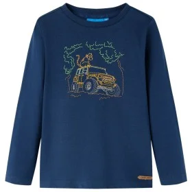 Marineblaues Langarm-T-Shirt für Kinder 104 von vidaXL, Kinder-T-Shirts - Ref: Foro24-13020, Preis: 8,30 €, Rabatt: %